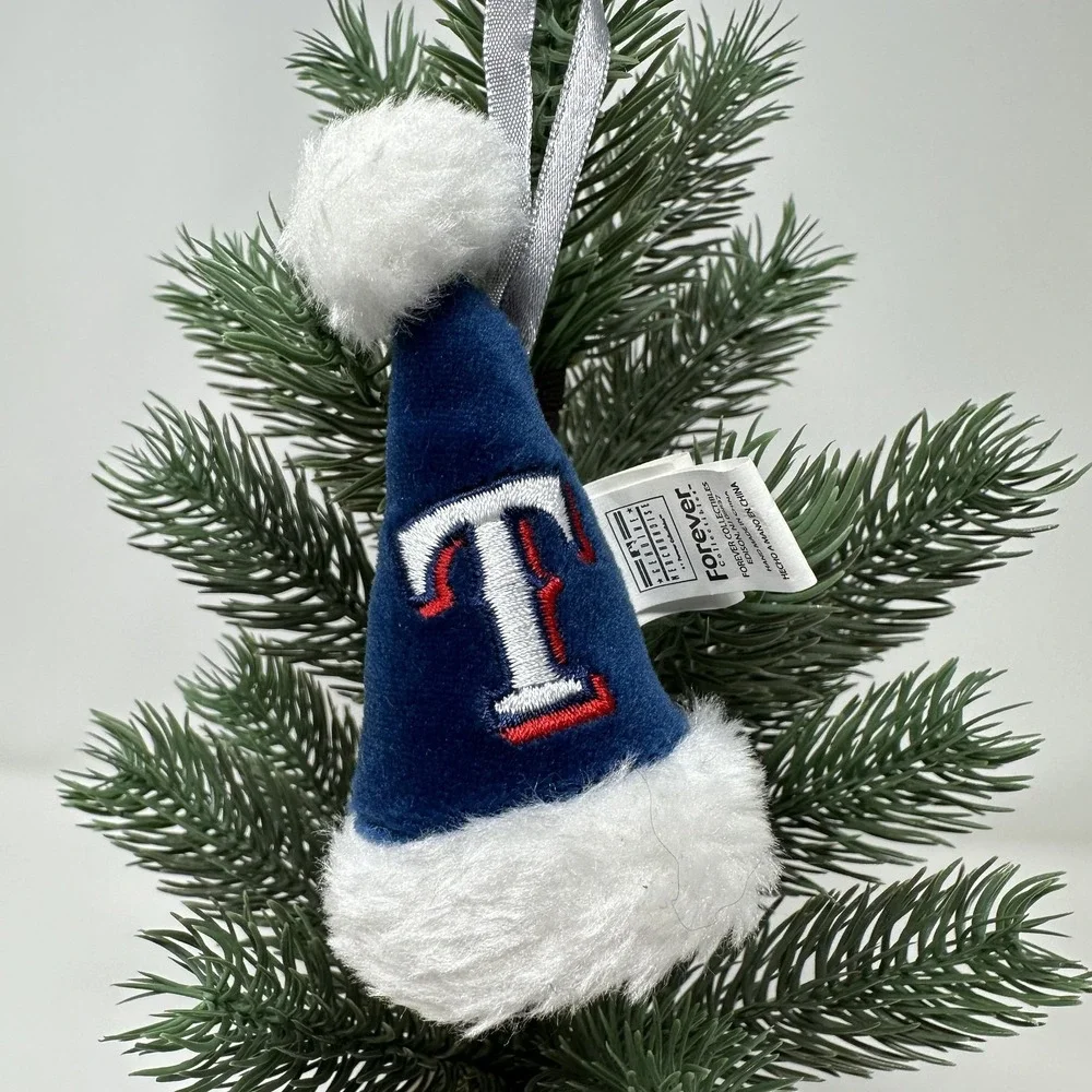Texas Rangers Hat Cap Ornament Blue White MLB Baseball Christmas Tree Decoration